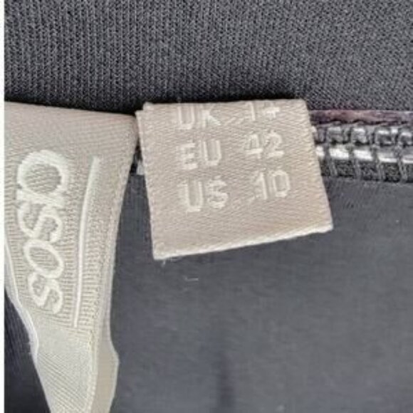 ASOS Women's Black Pencil Skirt Size 10 Maternity Gold Zipper Front New - Picture 3 of 6